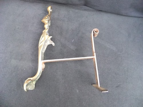 ANTIQUE BRASS FIRE DOGS - Picture 11 of 12