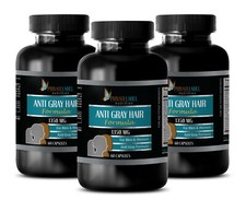 Great for Hair - ANTI GRAY HAIR 1350mg - Anti Gray Hair Tablets - 3 Bottles