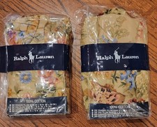 NEW Vtg Pair Ralph Lauren King 100 Cotton Astor Floral Ruffled Pillow Shams