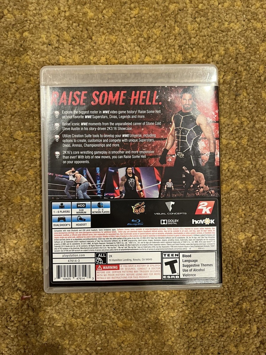 WWE 2K16 (Sony PlayStation 3, 2015) Complete in Box, Tested