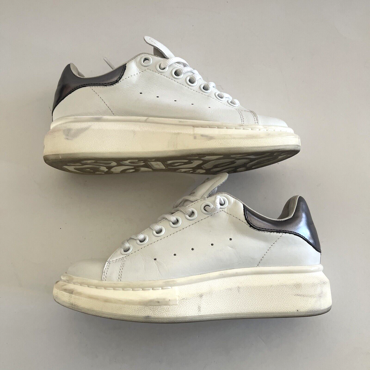 Alexander McQueen Oversized Sneakers White/Silver Size 36 | eBay
