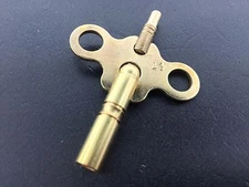 Brass Double End Clock Key Size 4/3  3.2 mm. x 2.0 mm 