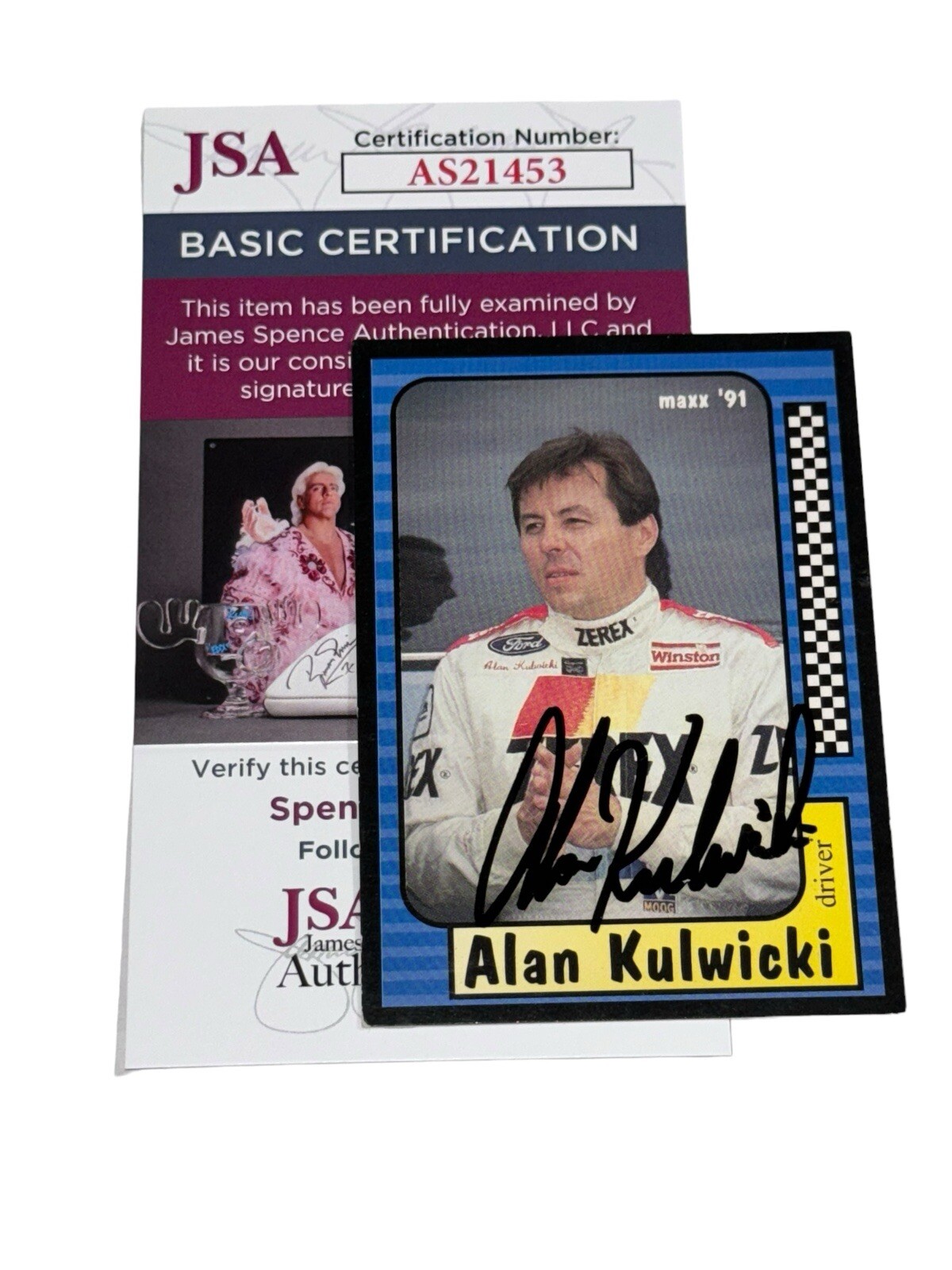 Alan Kulwicki autographed 1992 MAXX #7 VINTAGE ZEREK FORD UNDERBIRD card JSA COA