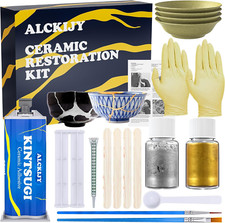 Kintsugi Repair Kit Gold  Sliver, 18 Pcs Ceramic Repair Kit, Repair