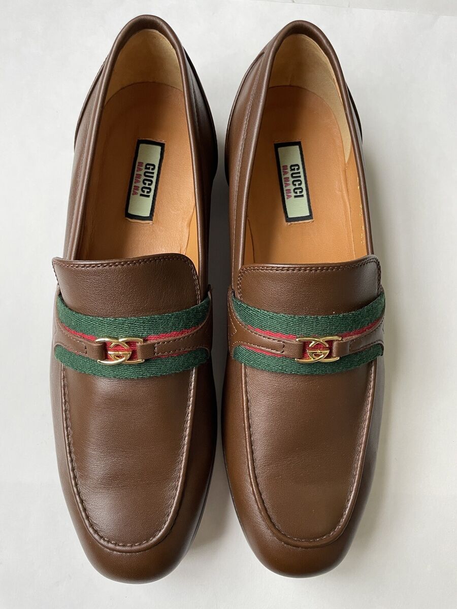 GUCCI Harry Styles HA HA HA Interlock Leather GG Loafers Sz GUCCI Harry Styles HA HA HA Interlock Leather GG Loafers Sz