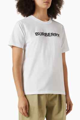 Women Burberry Logo T-shirt Cotton-jersey White Margot Size S