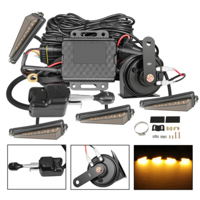 UTV ATV LED Turn Signal Light Kit w/Horn Toggle Switch for Polaris RZR Can Am X3