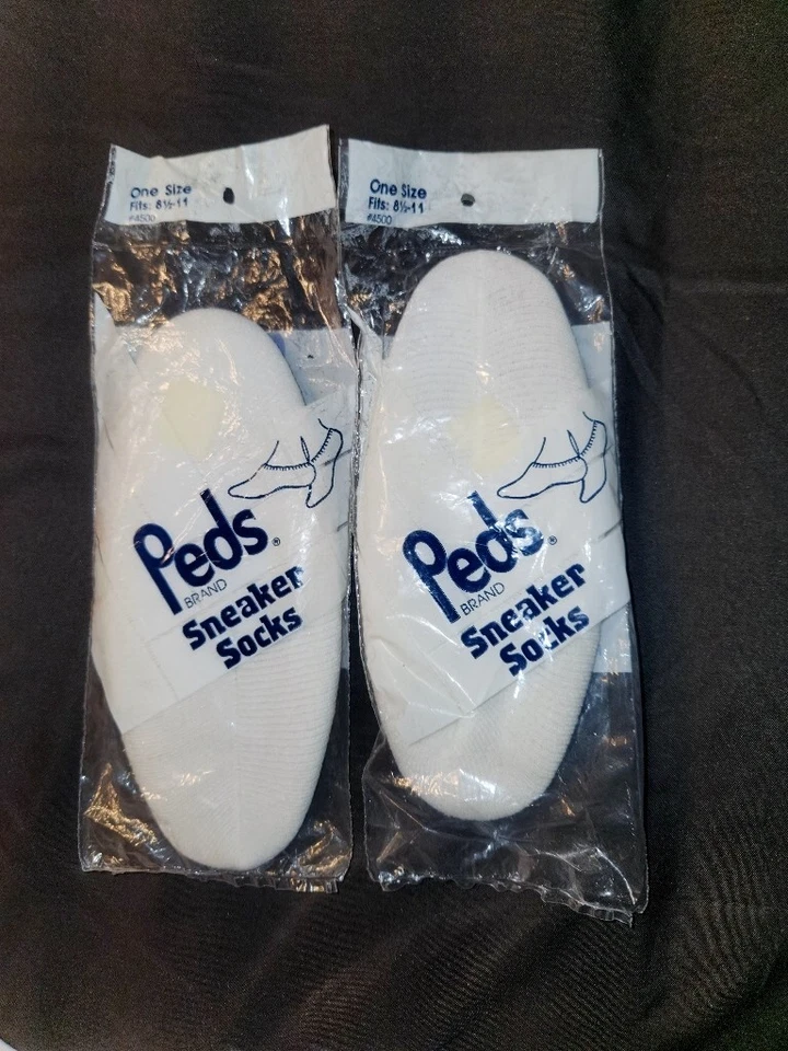 VTG 90s Peds 2 pr Socks Ankle Womans 8.5-11 Sneaker #4500 Terry Cushion - Image 4 of 4