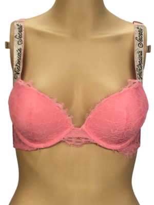 VICTORIA'S SECRET VERY SEXY FLORAL LACE SHINE STRAP PUSH UP BRA