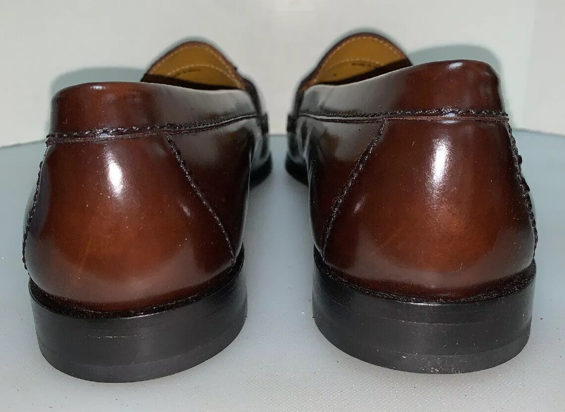 Cole Haan Men 11 D Pinch Tassel Loafers Dress Shoes Mahogany Brown