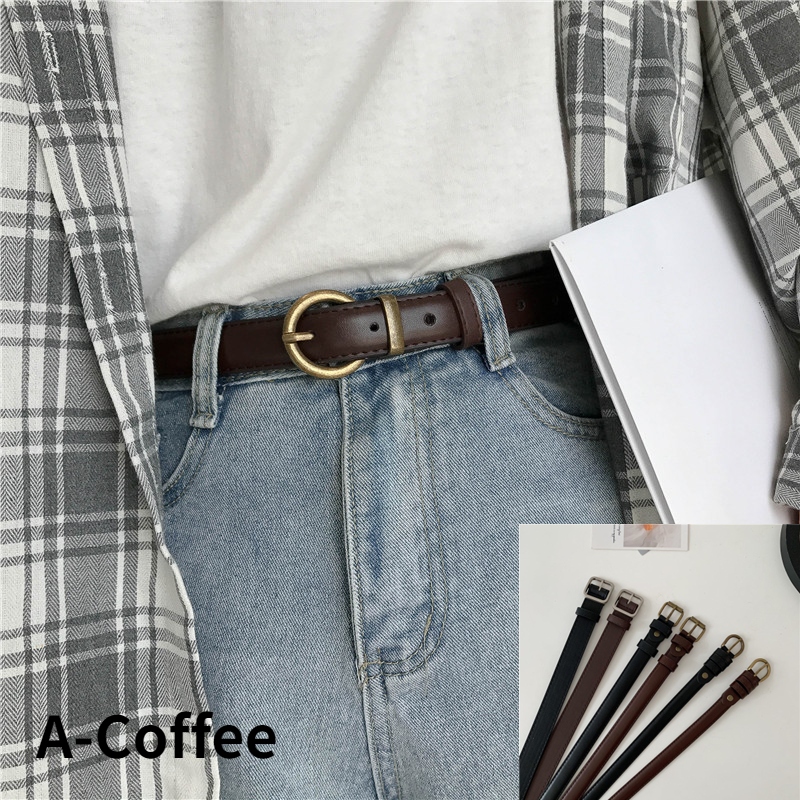 Women Retro Metal Buckle PU Leather Waist Belt for Jeans  display picture 1