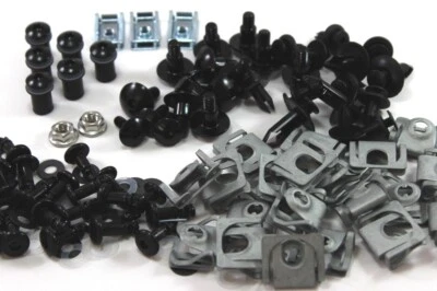 SPEEDY FASTENERS Yamaha R1 2004-2006 pernos de aluminio anodizado negro y kit de pernos de carenado Dzus negro