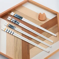 Premium Chinese Style Ceramic Chopsticks Set - High Temperature Resistant, Easy