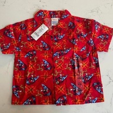 NWT kids Disney boys Mickey Mouse Hawaiian button up size xxs 2/3