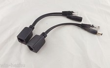 RJ45 Power Over Ethernet Passive PoE Adapter Injector Splitter Cable Kit Black