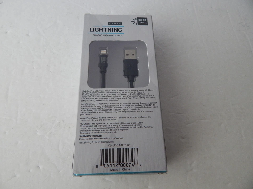 Case Logic Universal MFi Certified Lighting Charge & Sync Cable 10 Feet Black - Image 2 of 4