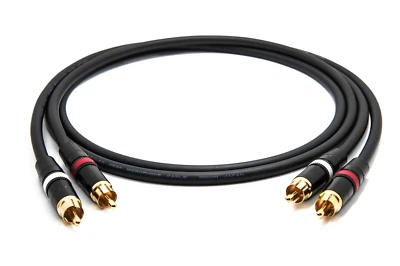 1 to 25'FT Mogami 2534 Neutrik Gold RCA to RCA male Stereo Star Quad PAIR Cable