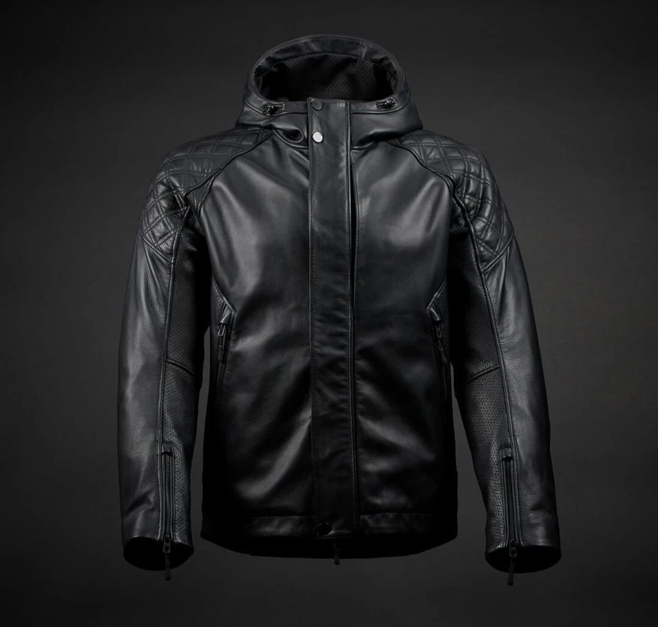 Predator Evo L мужской мотоцикла езды черный кожаный капюшон куртка с CE доспехи - Изображение 2 из 4