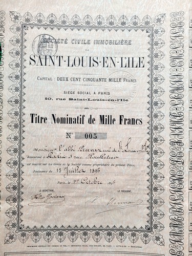 Paris IV è 10 Rue St Louis en l'ile - T Rare Au Nom de l'Abbé de l'Eglise 1896 - Picture 2 of 3