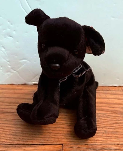 Vintage Ty Beanie Baby Luke Black Lab Dog Plush Bean Bag Stuffed Animal NWT