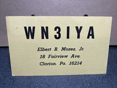 Vintage Ham Radio CB Amateur QSL QSO Card Postcard WN3IYA Clarion PA