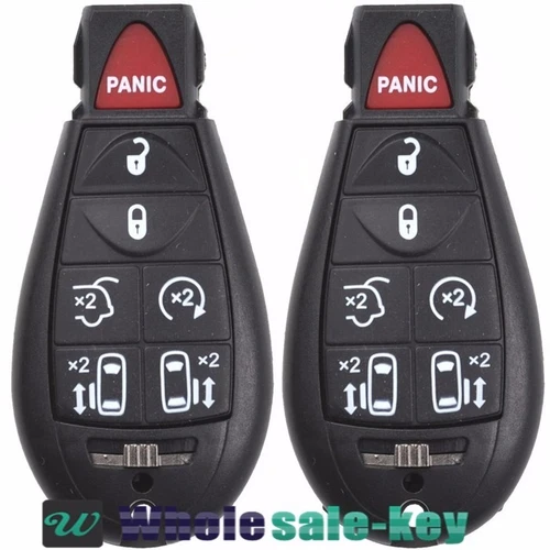 2 Uncut Replacement Fobik Smart Key Fob Keyless Remote for Chrysler Dodge 7BTN