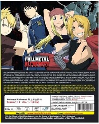 DVD Anime Fullmetal Alchemist Brotherhood Season 1+2 + 2 Movie +