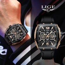 Sports Men Watch Quartz Date Luminous Dial Multifunction Diver Daily Wristwatch