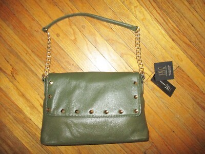 NOS NWT MACY'S INC INTERNATIONAL CONCEPTS PURSE Green LEATHER Olive MSRP 