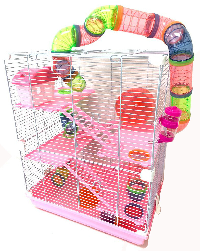 5-Tier Large Hamster Habitat Cage Crossover Tube Hide House