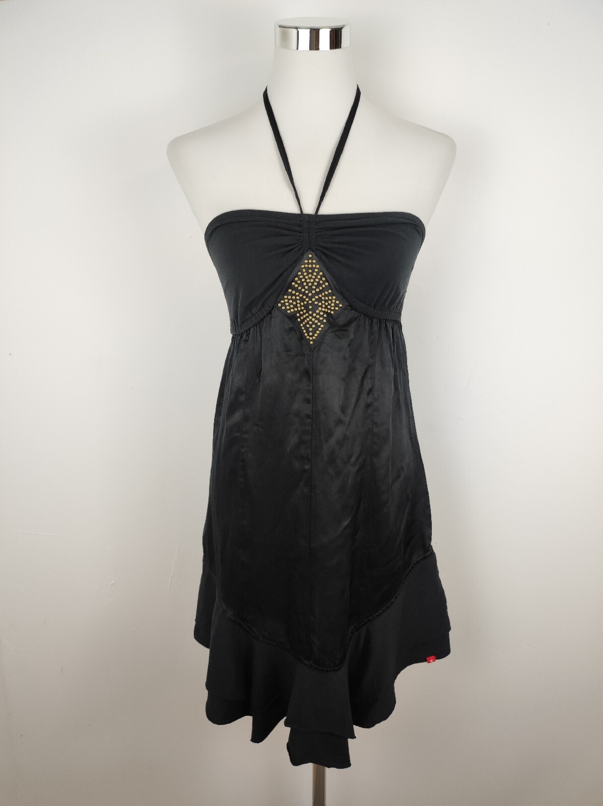 Esprit Edc Kleid Gr. 36 Schwarz Jerseykleid Freizeit Bequem Seide Neckholder