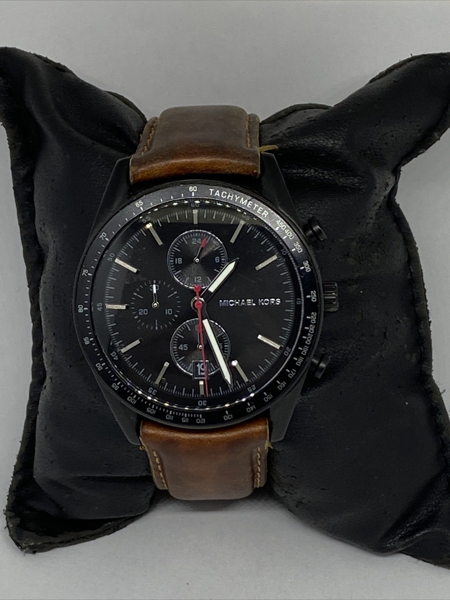 Michael Kors Accelerator MK8385 Men Brown Leather Analog Dial