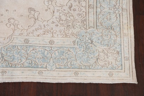 Vintage Distressed gedämpfter Kirman handgeknüpfter Flächenteppich gleichmäßig flache Wolle 8x11 - Bild 6 von 12