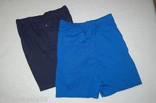 Boys Shorts TWO PAIR LOT Navy Blue ROYAL BLUE Side Pockets XS S M