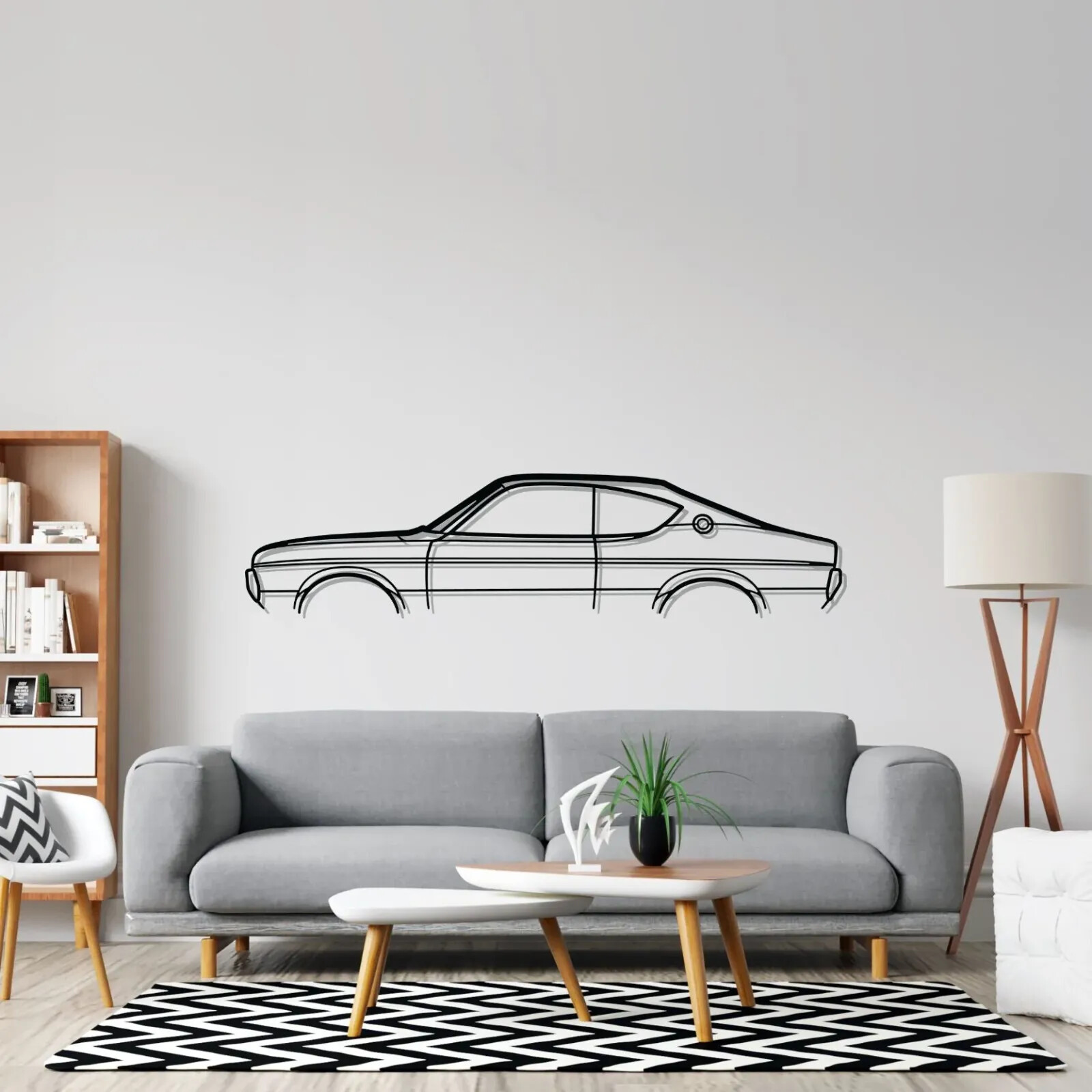 3D Acrylic Metal Car Wall Art - USA Silhouette RX4 1974 Auto Decor