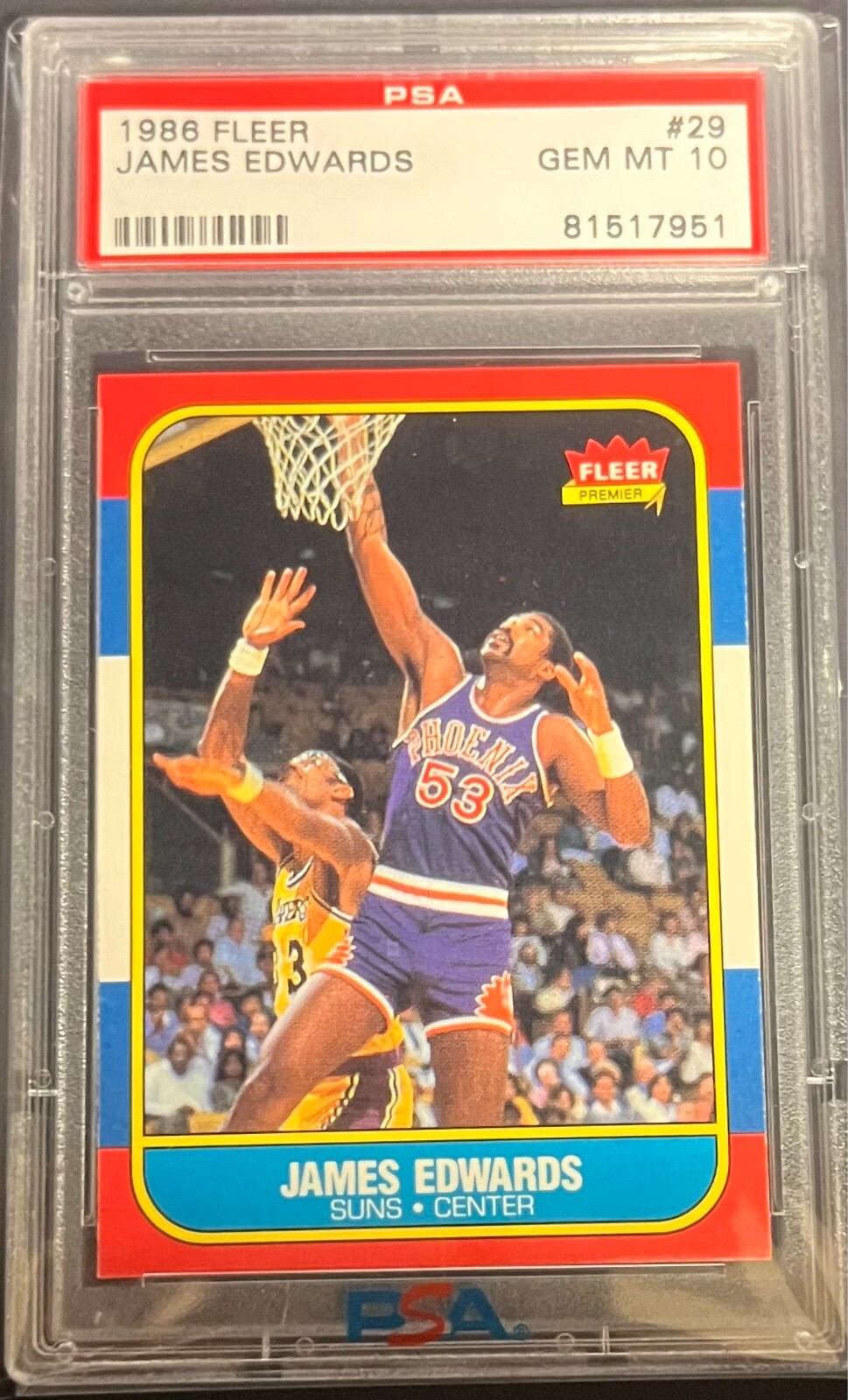 1986 Fleer James Edwards # 29 PSA 10