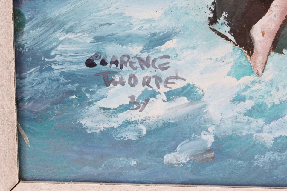 Clarence Thorpe Original 18x24 Pintura Religiosa Roca de las Edades Cruz Cristiana Foto 2 de 4