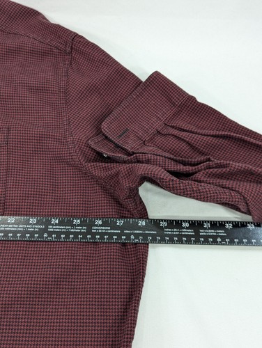 LL Bean Men's XXL Tall Houndstooth Red Black Flannel Button Down Shirt 2XL - Picture 8 of 9