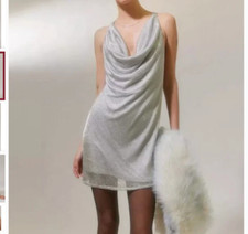 UO Issa Vibe Chainmail Hipster Elegant Cowl Hipster Hippie Glam Chic Mini Dress