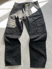 Site King Men's Work Cargo Pants Trousers Black W32 L28 New with Tags Workwear