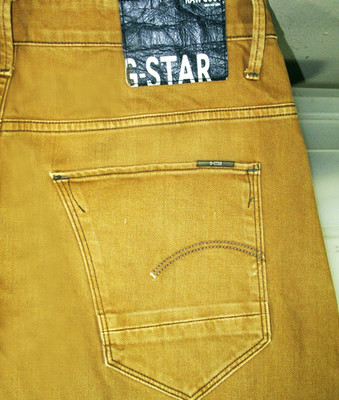 HOT Men's G STAR RAW DENIM ARC 3D Slim TAPERED STRETCH BROWN MUSTARD Jeans 33x32