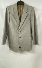 Vintage 70s Yves Saint Laurent Men's Brown Plaid Blazer Sport Coat Sz 36