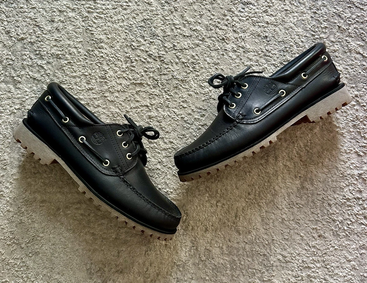 Timberland Leather Upper Black Casual Shoes for Men for sale  display picture 1