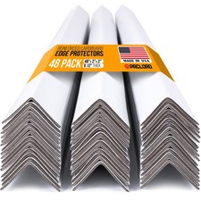48" x 2" x 2" Reinforced Cardboard Edge Protectors, White Pack of 48 0.12...