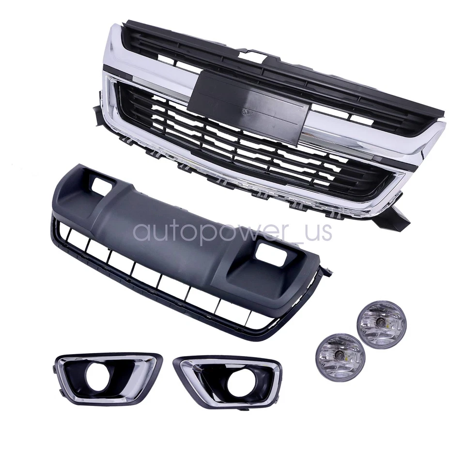 6Pcs of Front Grille/Lower Skid Plate/Fog Light For Chevrolet Colorado 2015-2020 - Image 2 of 4