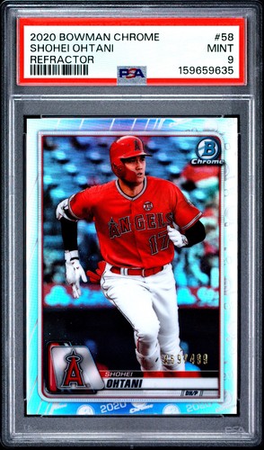 159659635 Shohei Ohtani 2020 Bowman Chrome #58 Refractor /499 PSA 9