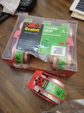 6 Tough Grip Packing Tape Clear Moving Tapes Holiday Shipping Tape W/ Dispensers