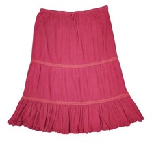 Y2K Vintage Midi Maxi Prairie Skirt Red Broomstick Coquette Lace Cottagecore 22