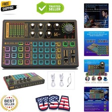 Sound Mixer Board, Voice Changer Sound Card with Multiple Sound Effects - Liv...