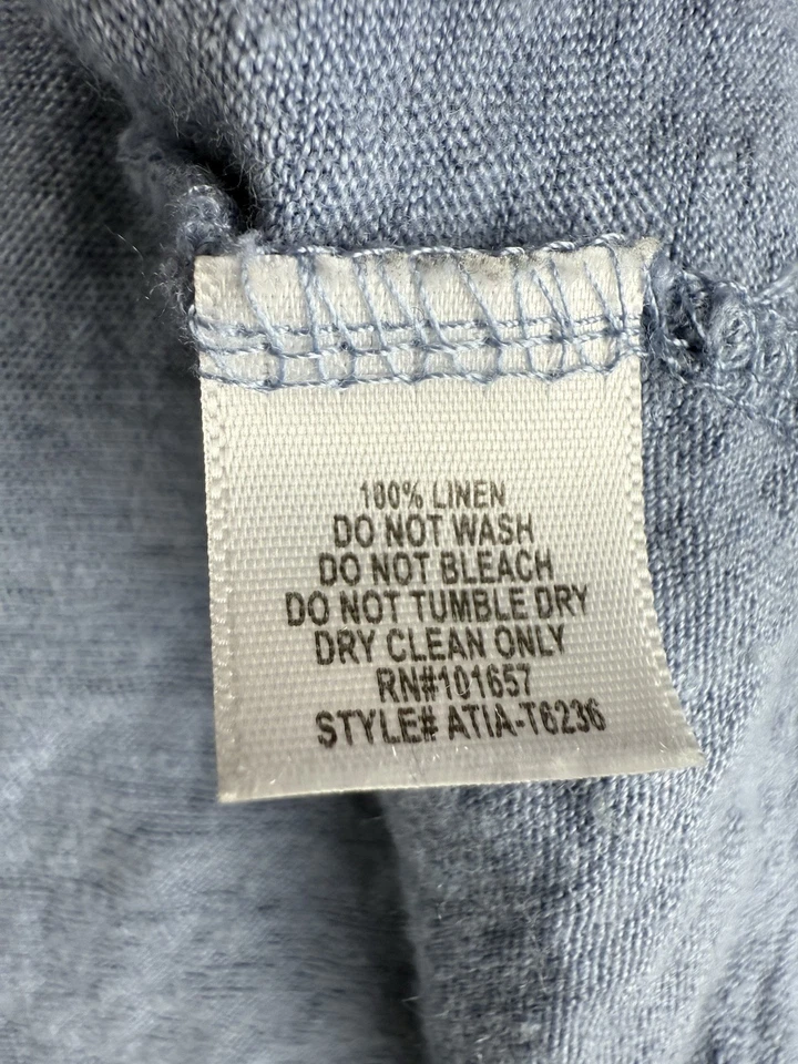 Camiseta sin mangas Tresics 100 % lino espalda abierta sin mangas transparente swing talla mediana Foto 3 de 4